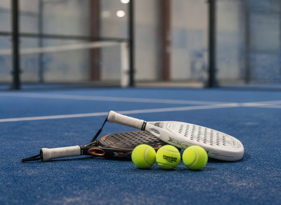 Padel-Schläger und Bälle