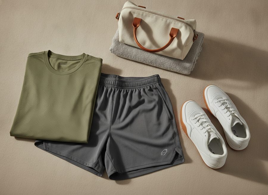 Sportkleidung und Hallenschuhe
